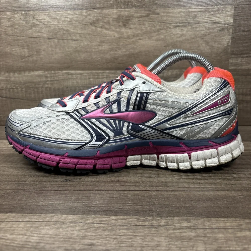 Brooks Adrenaline GTS 14 Silver Purple Womens Size 10 1201511B581 Running Shoes